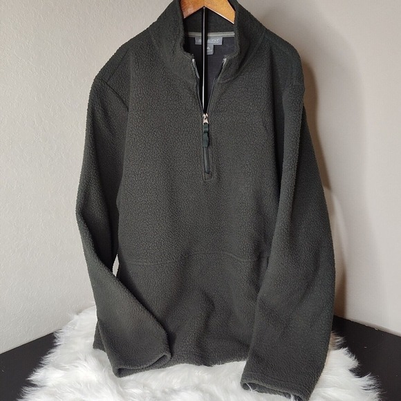 Free Fly Gray Sherpa‎ Fleece Jacket Size M Bamboo Half Zip Pockets Medium - Picture 1 of 5